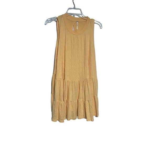 Free People Women's Shirt Flowy & Flare Sleeveless Cutout Pale Yellow S - Picture 1 of 4